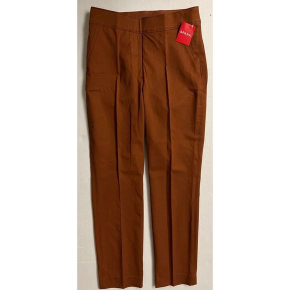 Spanx 20365T Sz XLT On the Go Slim Straight Ankle Pant Rust Bronze Glow - Picture 1 of 13